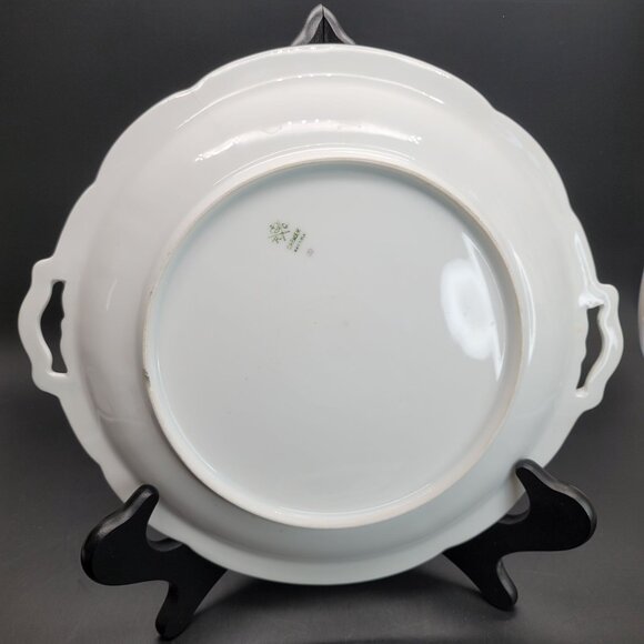 Vintage Platter RC Carmen Bavaria Crown Plate Woman in Garden Green Gold CR14 - Picture 6 of 10